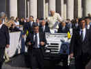 Pope John Paul II on pope mobile vatican city